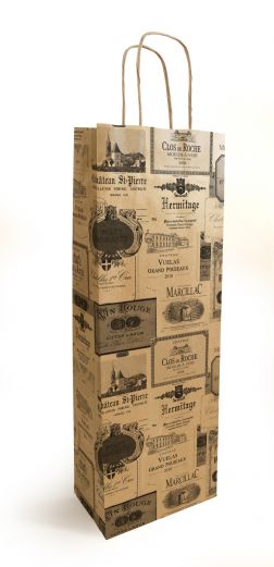 Timmers - Weinflaschenbeutel 1 Flasche 140+80x390mm Bar a vin (50 Stück)