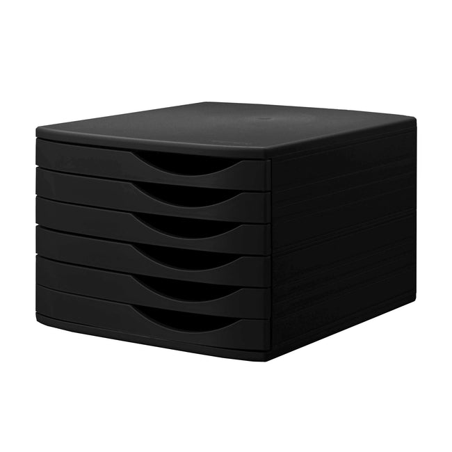 Djois - Schubladenbox Re-Solution 6 Schubladen geschlossen schwarz