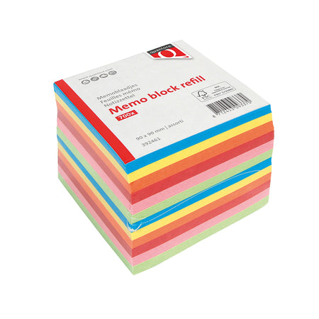 Quantore - Notizblock 90x90mm 700 Blatt lose Blatt sortiert