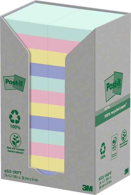 Memo-Block 3M Post-It 653 38x51mm | 12 Stücke