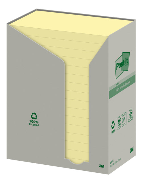 Memo-Block 3M nach-It 655 76x127mm recyceltes gelb 16x100 Blatt