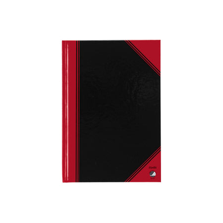 Bantex - Notizbuch schwarz/rot A5-Linie 70gr 96 Blatt | 6 Stück