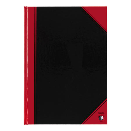 Bantex - Notizbuch schwarz/rot A4-Linie 70gr 96 Blatt | 6 Stück