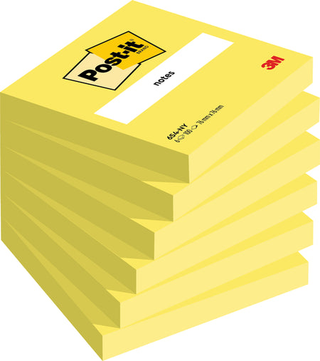 Post-it - Notizblock 654 76x76mm neongelb 100 Blatt | 6 Stück