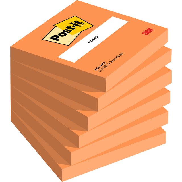 3M - Notizblock 654 76x76mm orange 100 Blatt