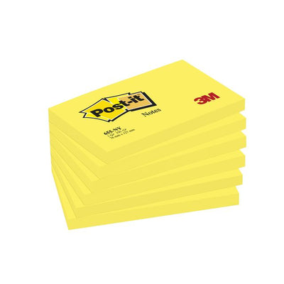 Haftnotizen – Notizblock 655, 76 x 127 mm, 100 Blatt pro Block, neongelb
