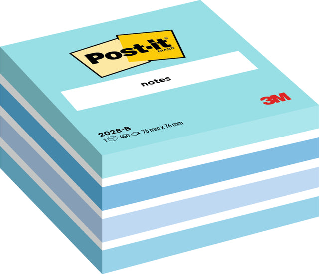 Memo-Block 3m nach-It 2028 76x76mm Würfel Pastellblau