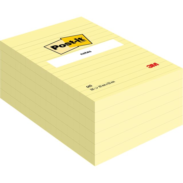 Post-it - Notizblock 660 Zeilen 102x152mm kanariengelb | 6 Stück