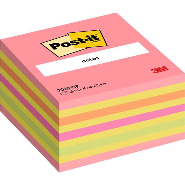 Post-it - Notizblock 2028 76x76mm Würfel Neonfarben