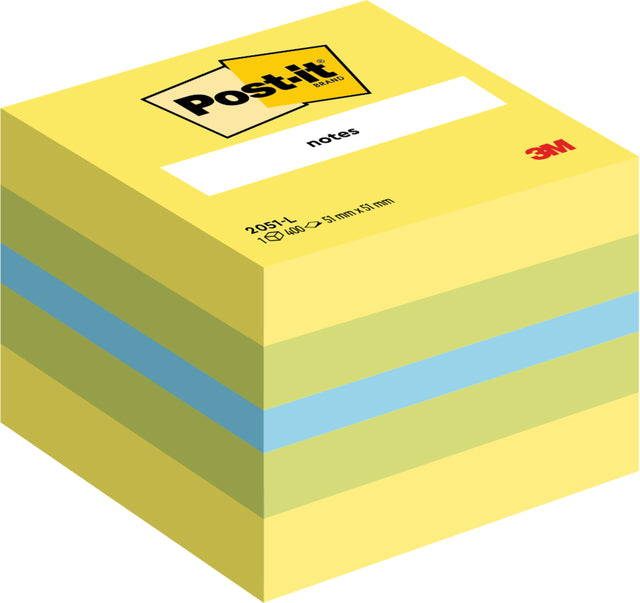 Memoblok 3m post-it 2051 51x51mm Kubus Zitrone