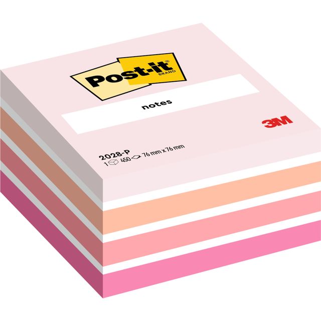 Haftnotizen – Notizblock 2028, 76 x 76 mm, Würfel, Pastellrosa