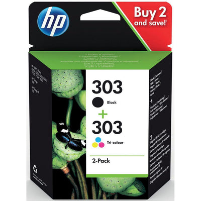 HP -  inktcartridge 303, 165-200 pagina's, OEM 3YM92AE, 1 x zwart en 1 x 3 kleuren