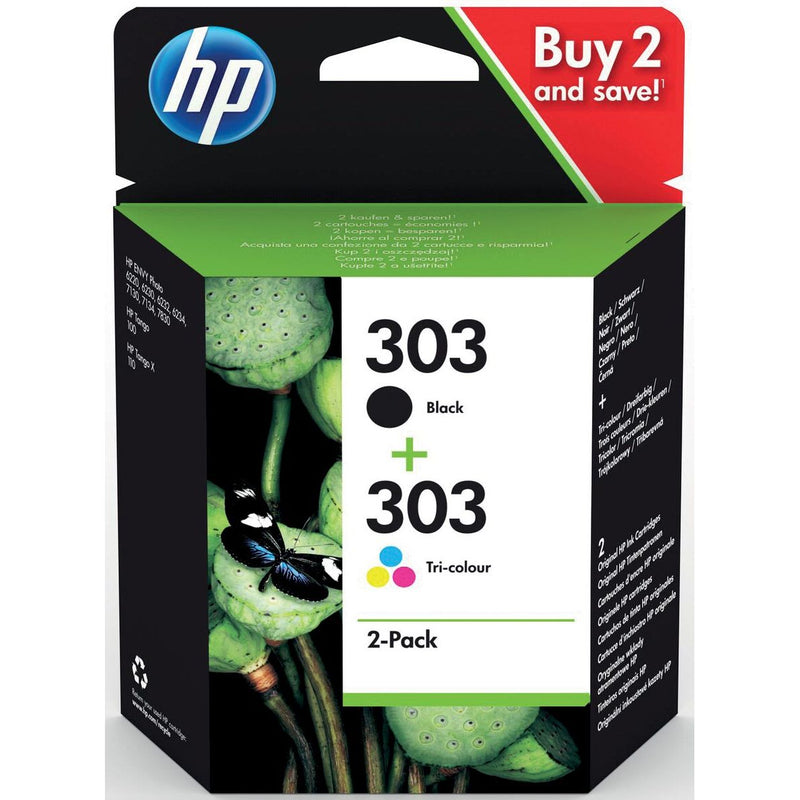 HP -  inktcartridge 303, 165-200 pagina's, OEM 3YM92AE, 1 x zwart en 1 x 3 kleuren