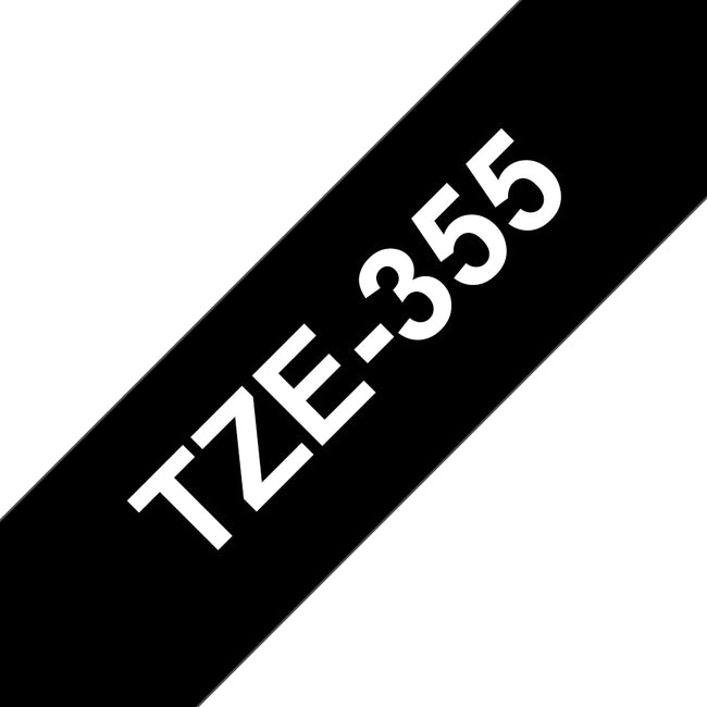 Brother - Labele P-touch TZe-355 Standard 24 mm Weiß auf Schwarz