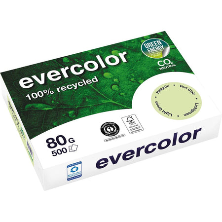 Clairefontaine - Evercolor, farbiges Recyclingpapier, A4, 80 g, 500 Blatt, hellgrün