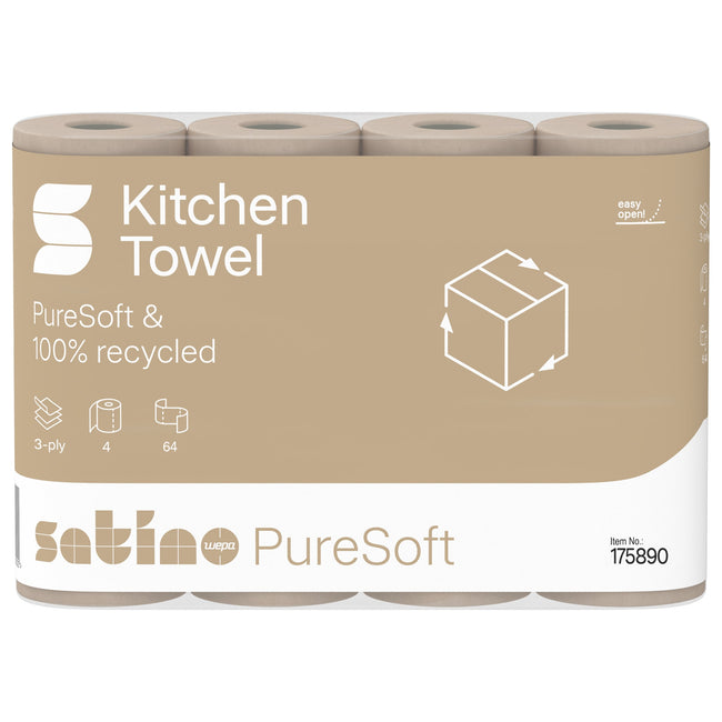 Satino -  Keukenrol  puresoft 64 vel naturel 175890 | 8 stuks