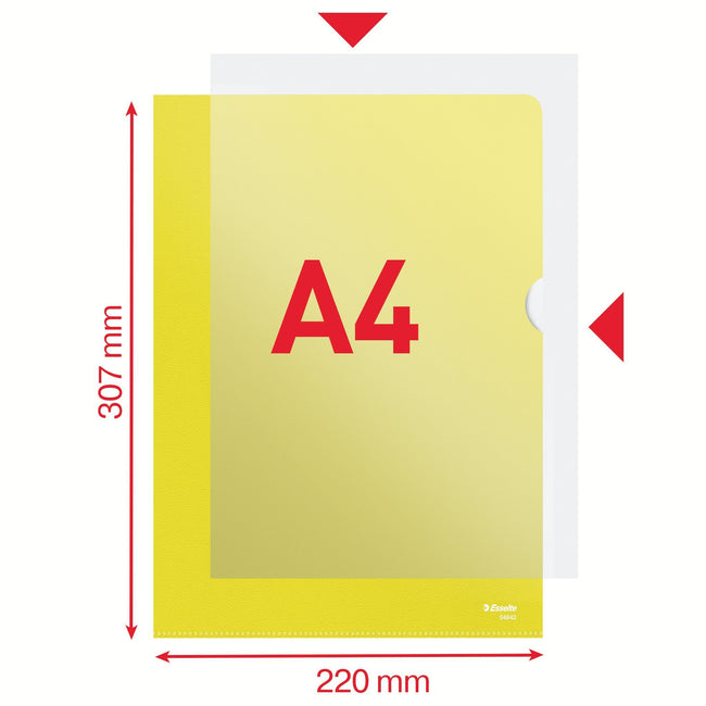 Esselte -  L-map  standaard a4 0.11mm pp geel