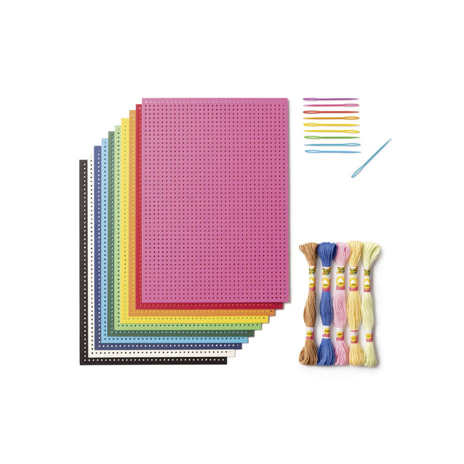 Folia Paper -  Borduurset folia 10 borduurkaarten garen naalden | 40 stuks