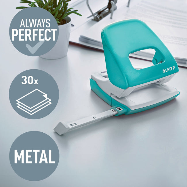 Leitz -  NeXXt WOW papierperforator 30 vel Blauw, Wit