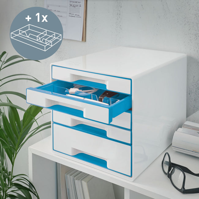 Leitz -  Wow Cube bureaulade-organizer Kunststof Blauw, Wit