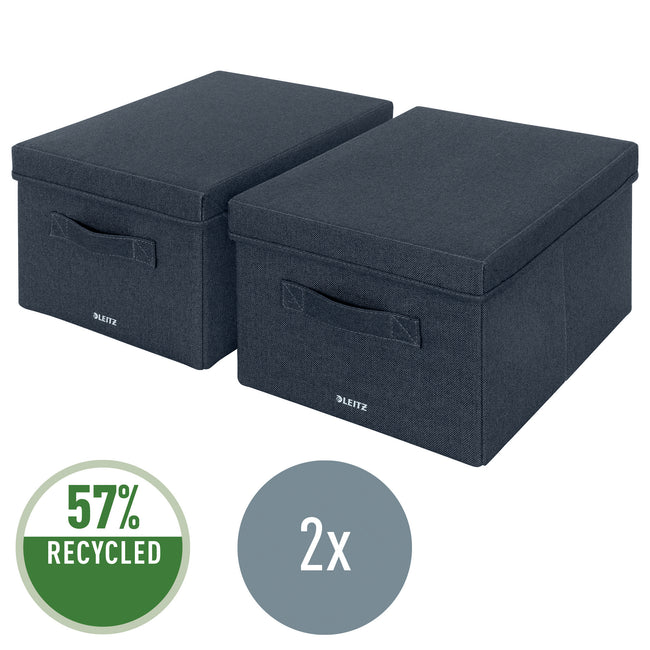 Leitz -  61440089 opslagdoos Opbergdoos Rechthoekig Stof/Weefsel Blauw
