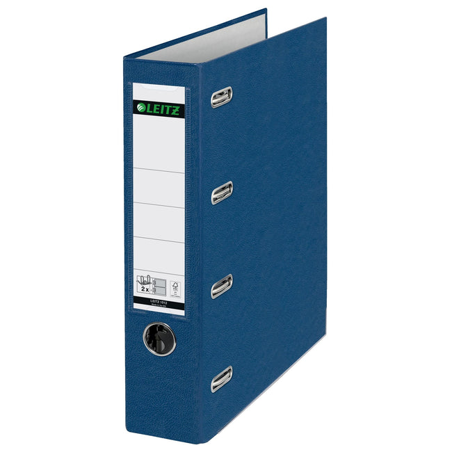 Leitz -  Giro bank ordner  a4 dubb mech 80mm pp bl