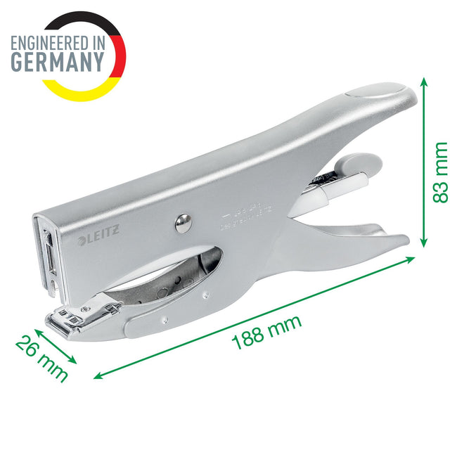 Leitz -  Niettang  achterlaadmodel p3 40 vel zilver | 5 stuks