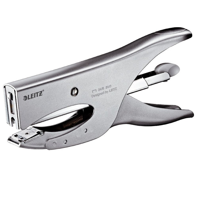 Leitz -  Niettang  achterlaadmodel p3 40vel zilver bl | 6 stuks