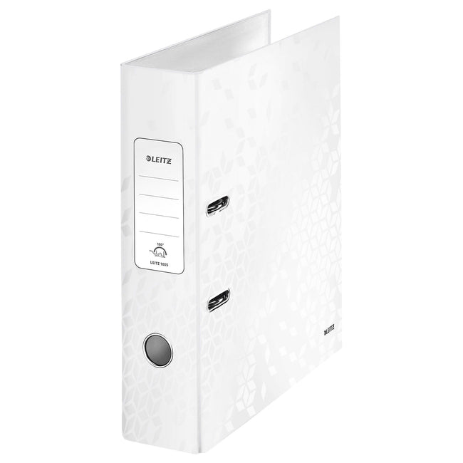 Leitz -  Ordner  wow 180° gelamineerd 80mm a4 wit | 10 stuks