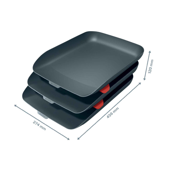 Leitz -  Brievenbak  cosy set van 3 a4 fluweel grijs | 104 stuks