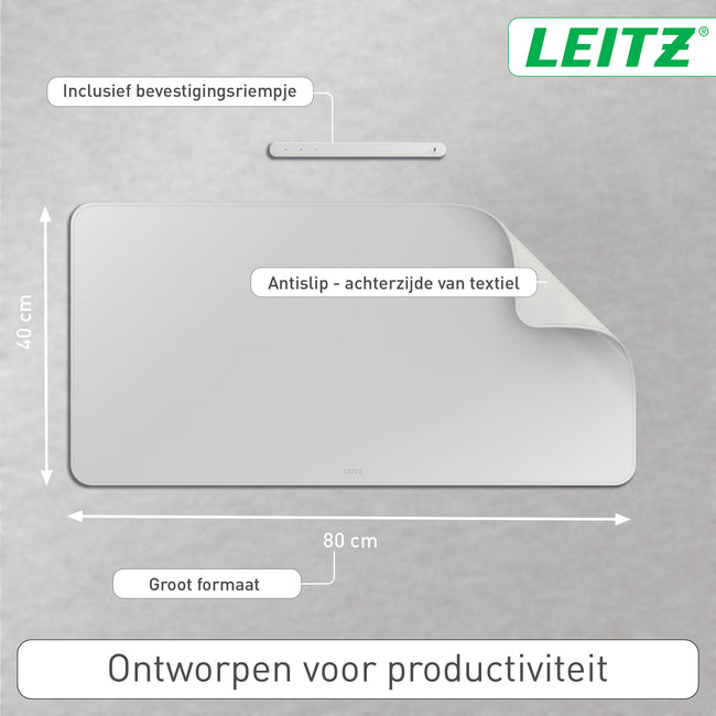 Leitz -  Bureau-onderlegger  80x40cm grijs | 10 stuks