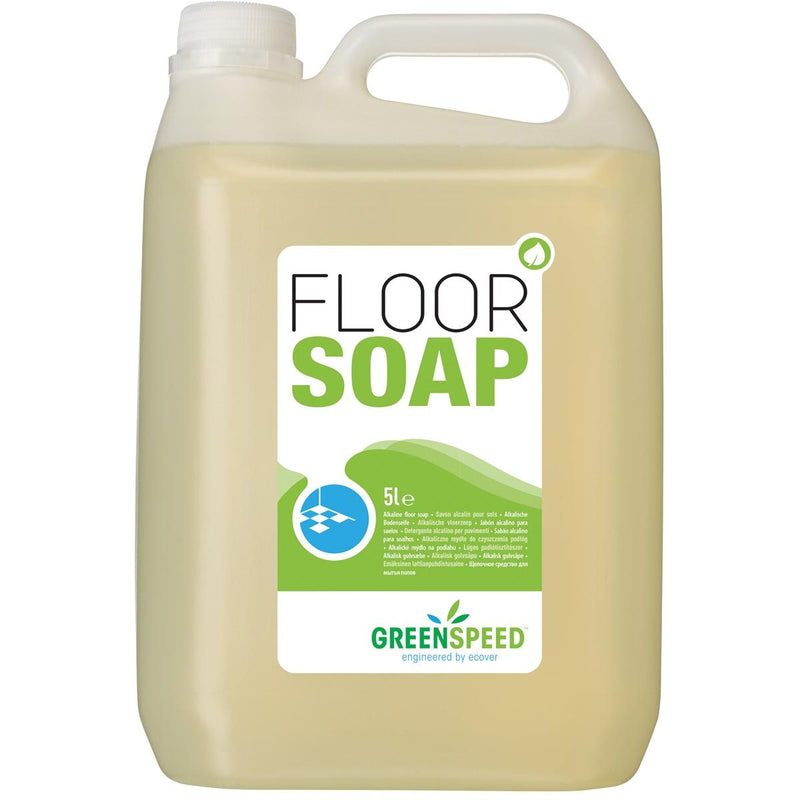Greenspeed – Bodenseife mit Leinöl, für poröse Böden, Zitrusduft, 5-Liter-Flasche
