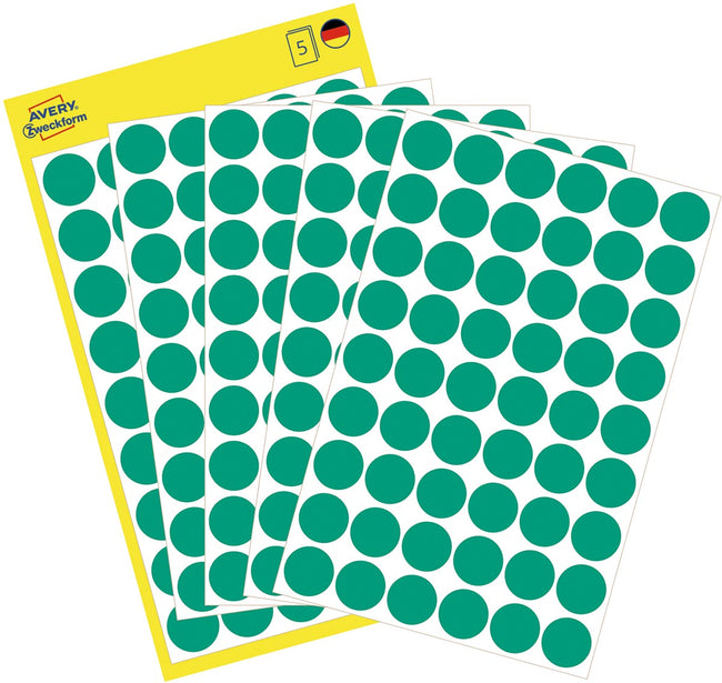 Avery Zweckform -  Ronde etiketten diameter 12 mm, groen, 270 stuks (afbeelding 2)