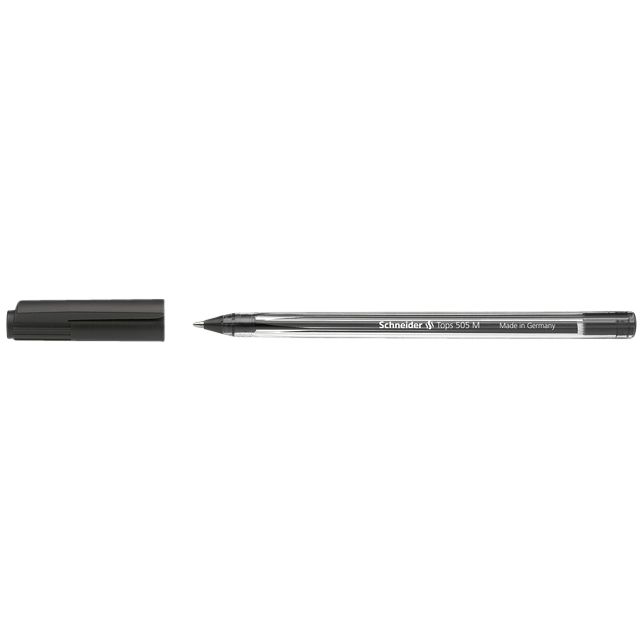 Schneider -  Balpen tops 505 m zwart | 50 stuks