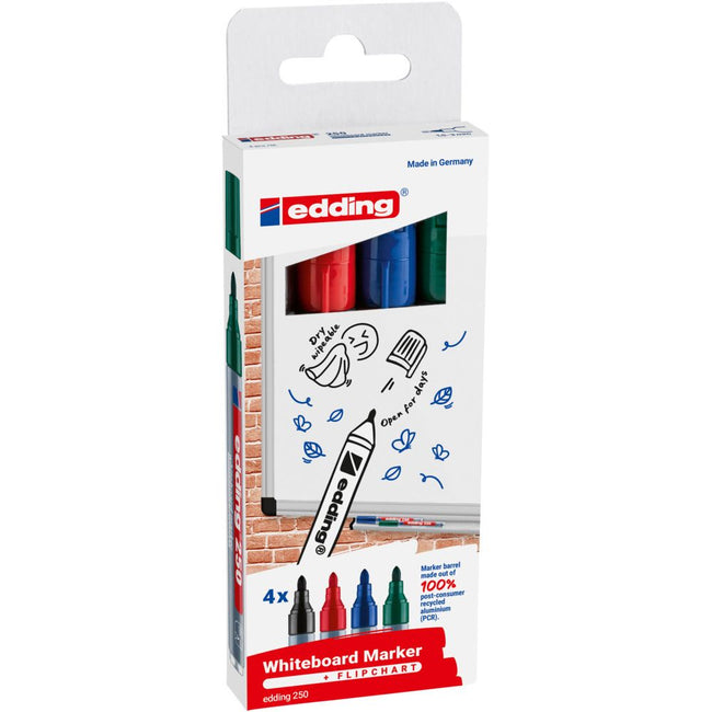 Edding -  Whiteboardmarker  250 rond 1.5-3mm ass | 10 stuks