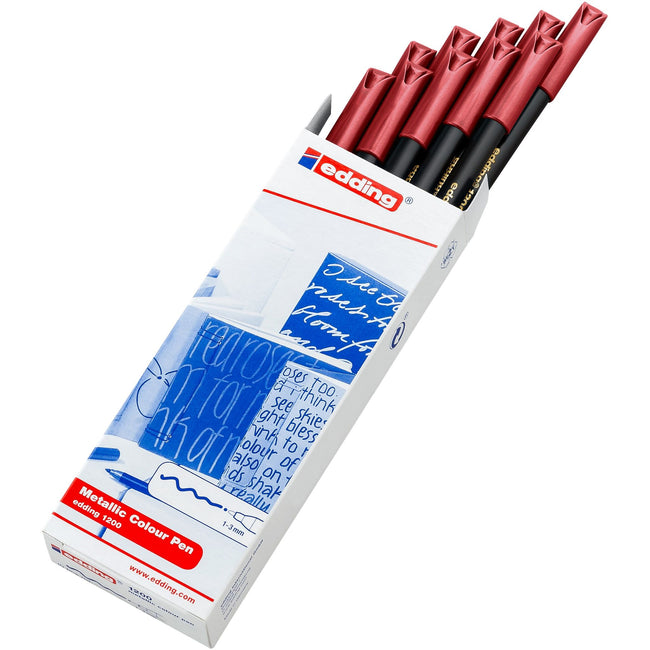 Edding -  Fineliner  1200 f metallic rood | 10 stuks