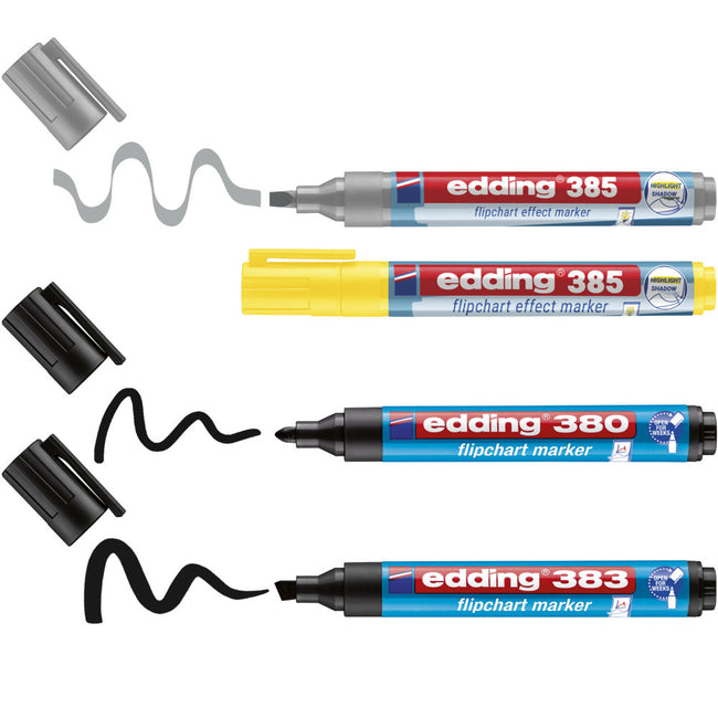 Edding -  Viltstift  385 flipover en 380 383 4st ass