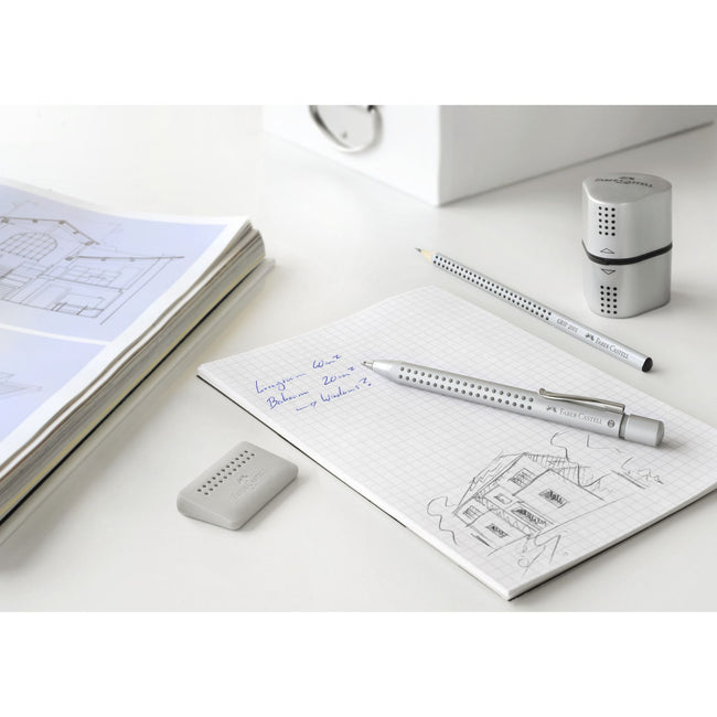 Faber Castell -  Puntenslijper faber-castell trio grip 2001 zilver | 10 stuks