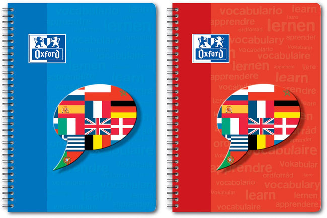 Oxford -  Vocabulary Coach spiraalschrift, ft A5, 48 vel, gelijnd, geassorteerde kleuren