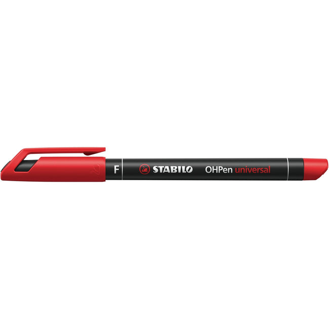 Stabilo -  OHPen, permanent marker, fine 0.7 mm, rood, per stuk | 10 stuks