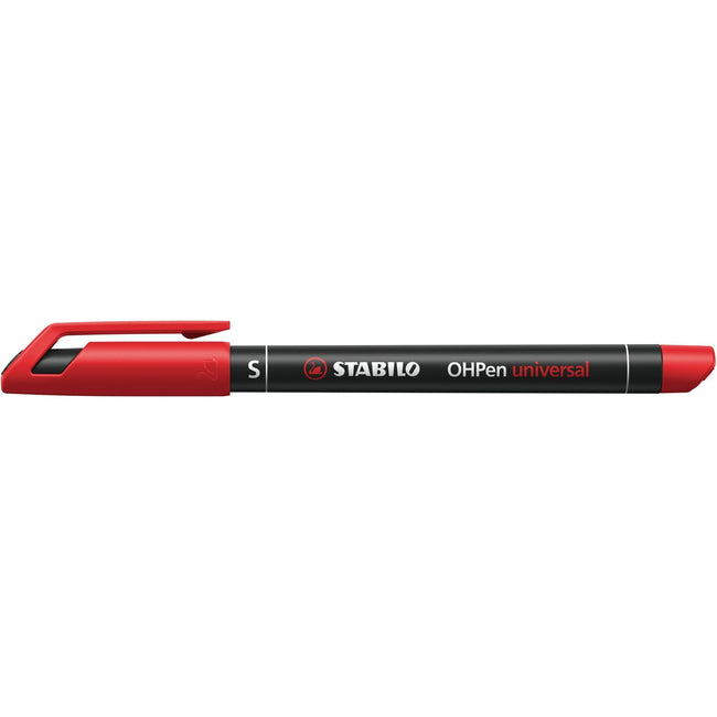 Stabilo -  OHPen, permanent marker, superfine 0.4 mm, rood, per stuk | 10 stuks