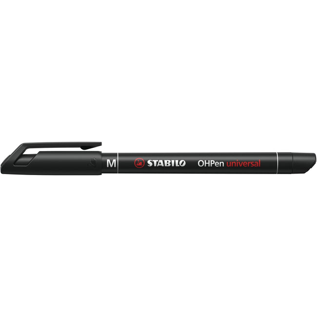 Stabilo -  OHPen, permanent marker, medium 1.0 mm, zwart, per stuk | 10 stuks