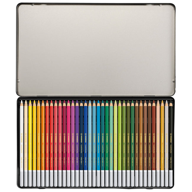 Stabilo -  CarbOthello, Kalkpastel Kleurpotlood, Verkrijgbaar In 60 Kleuren, Metalen Etui Met 36 Kleuren