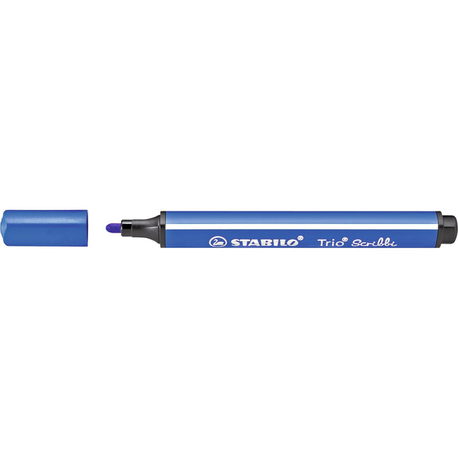 Stabilo -  Trio Scribbi, driekantige viltstift met meeverende punt, etui met 8 kleuren