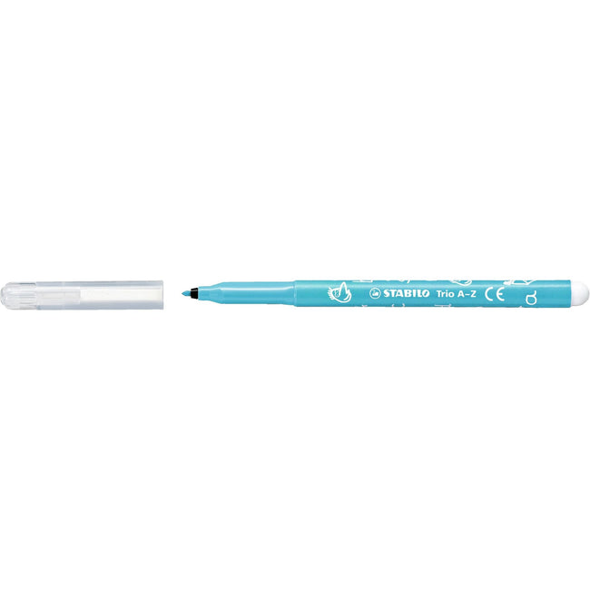 Stabilo -  Trio A-Z, viltstift, met ergonomische driekantige grip, etui met 30 kleuren