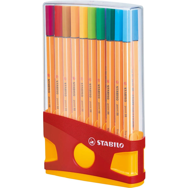 Stabilo -  Fineliner point 88/20 etui gl/rd f assorti | 10 stuks