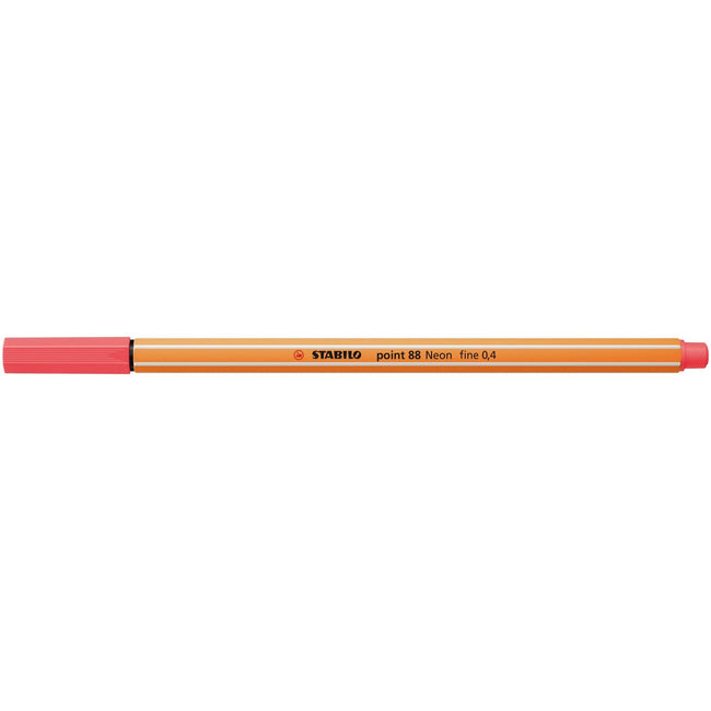 Stabilo -  Fineliner point 88/040 f neon rood | 10 stuks