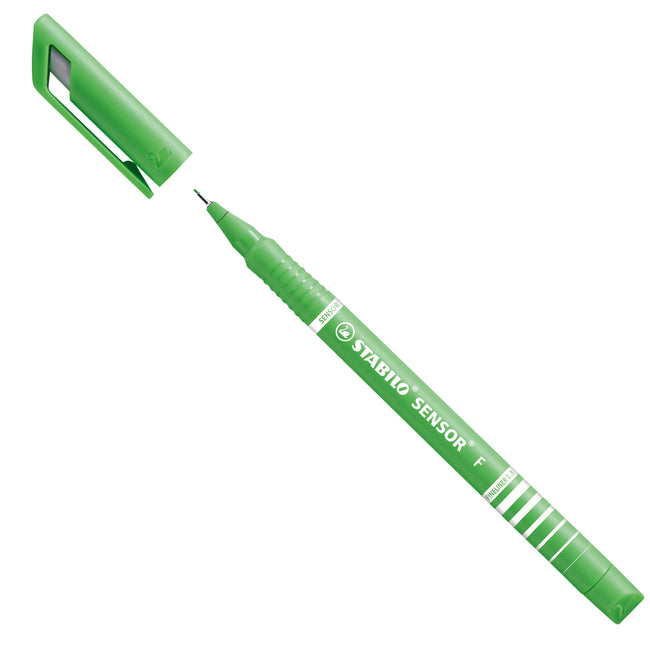 Stabilo -  SENSOR, Fineliner, Fijn 0.3 mm, Met Meeverende Schrijfpunt, doos 10 stuks, licht groen | 10 stuks