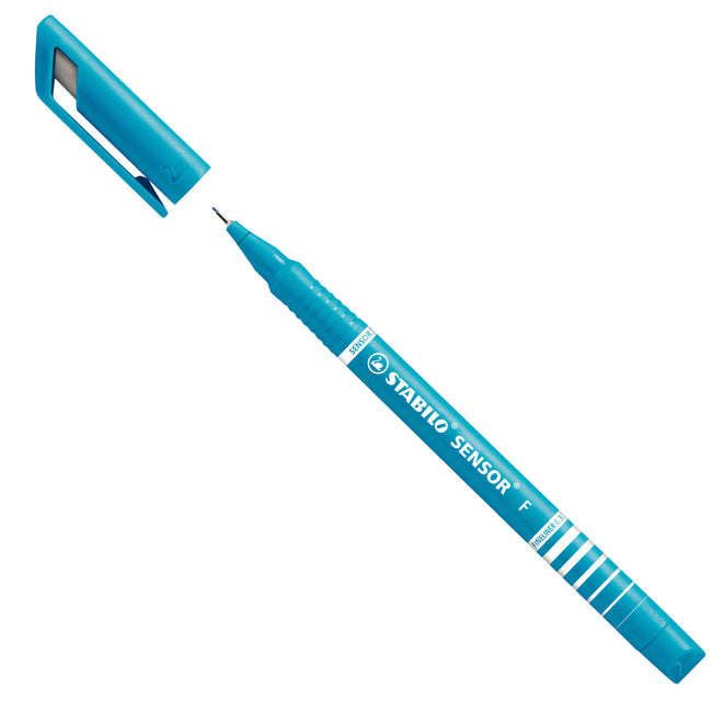 Stabilo -  SENSOR, Fineliner, Fijn 0.3 mm, Met Meeverende Schrijfpunt, doos 10 stuks, turquoise | 10 stuks