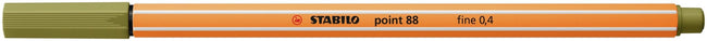 Stabilo -  point 88, premium fineliner 0.4 mm, modder groen, per stuk